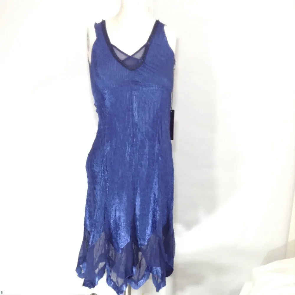 Komarov Blue Sleeveless Embellished Midi Dress Size XS - Picture 2 of 8